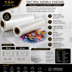 Premium DTF PET Film Double Coating Hot Peel